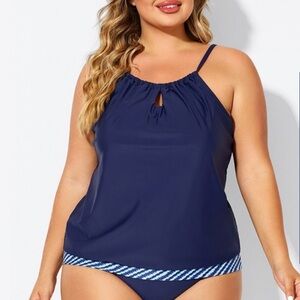 New Swimsuits for all navy Swim Tankini Top